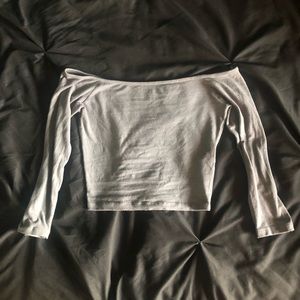Gray off the shoulder top